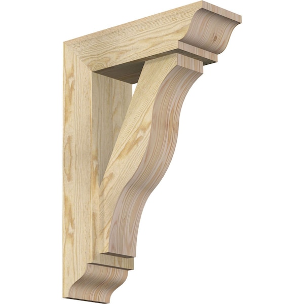 Ekena Millwork Funston Traditional Rough Sawn Bracket w/ Offset Brace, Douglas Fir, 6"W x 18"D x 26"H BKT0604X18X26FST01RDF - main